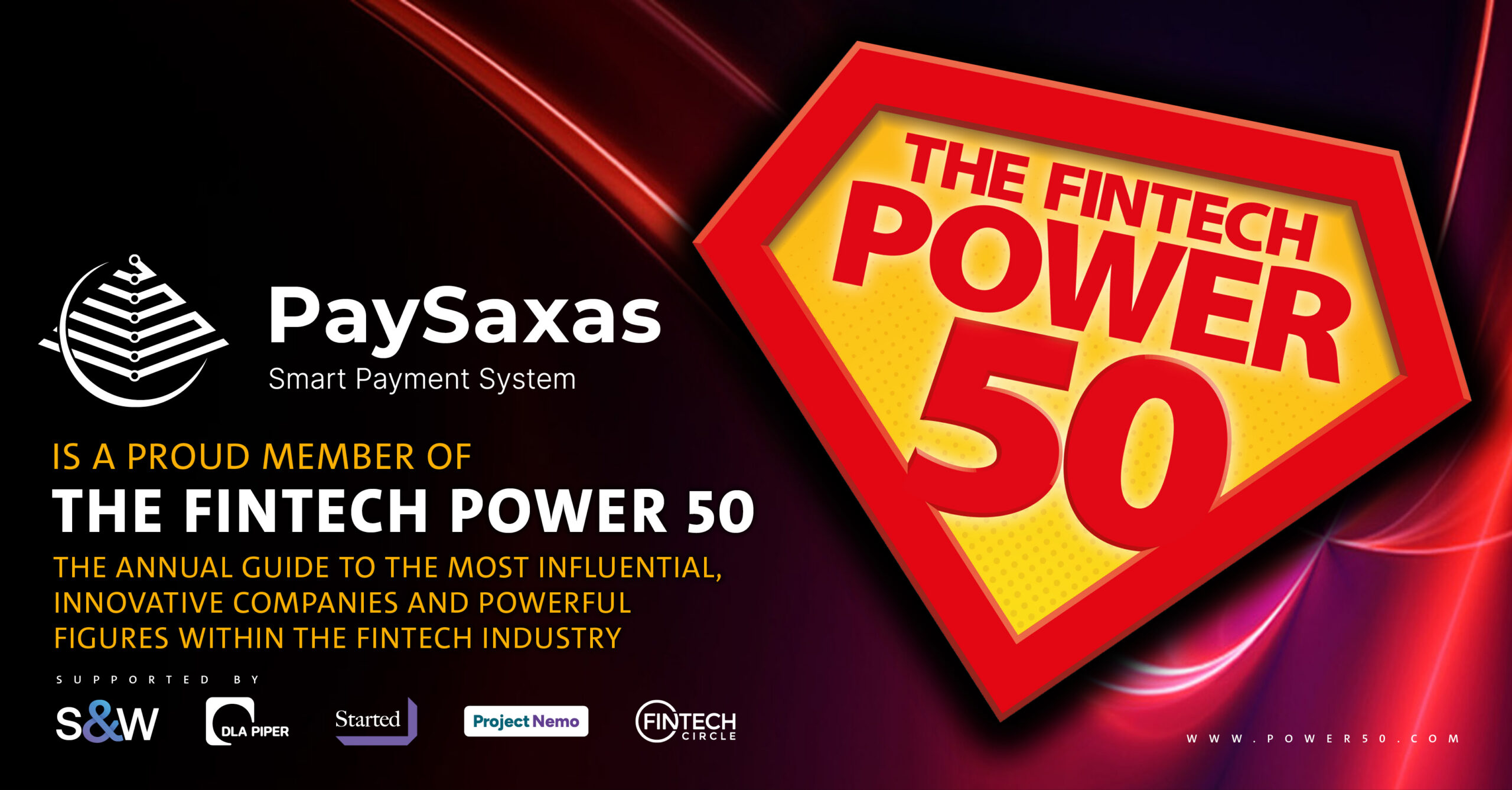 PaySaxas Joins the 2025 The Fintech Power 50 Cohort As an Official Member of Standout Companies and Industry Leaders